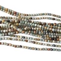 4 mm Mix amazonit  perler, 1/1 streng